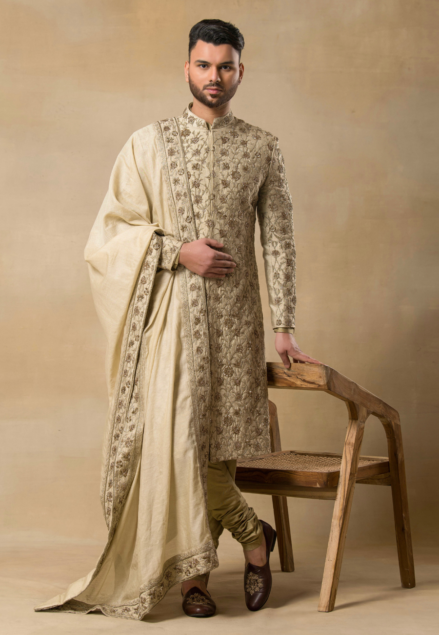 Cream Sherwani for Groom