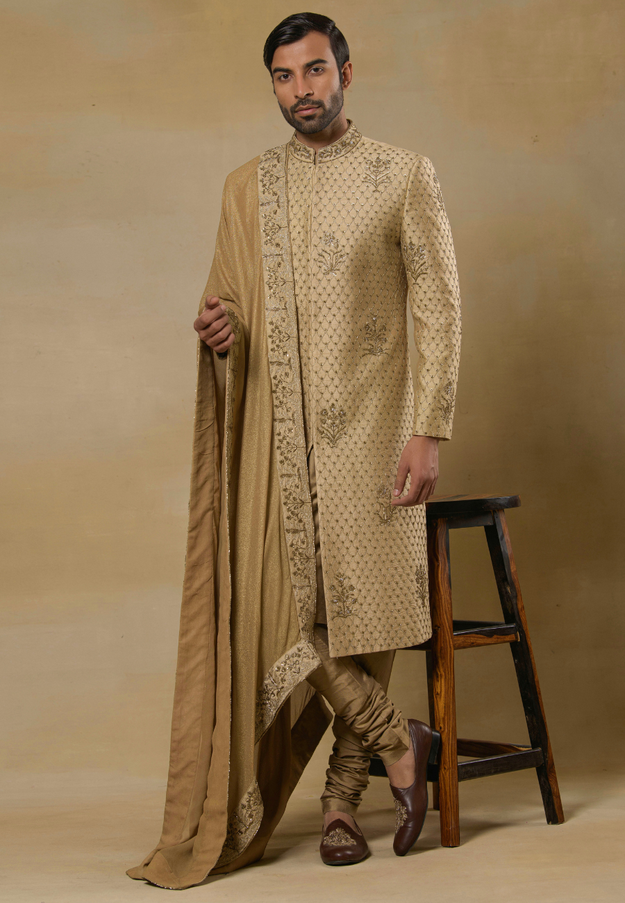 Gold  Sherwani Set