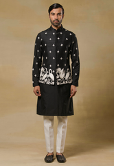 Black Bundi Kurta Set 