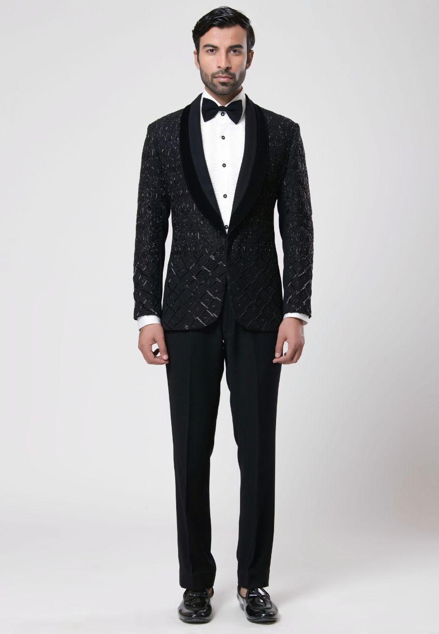 Black Color Tuxedo Suit