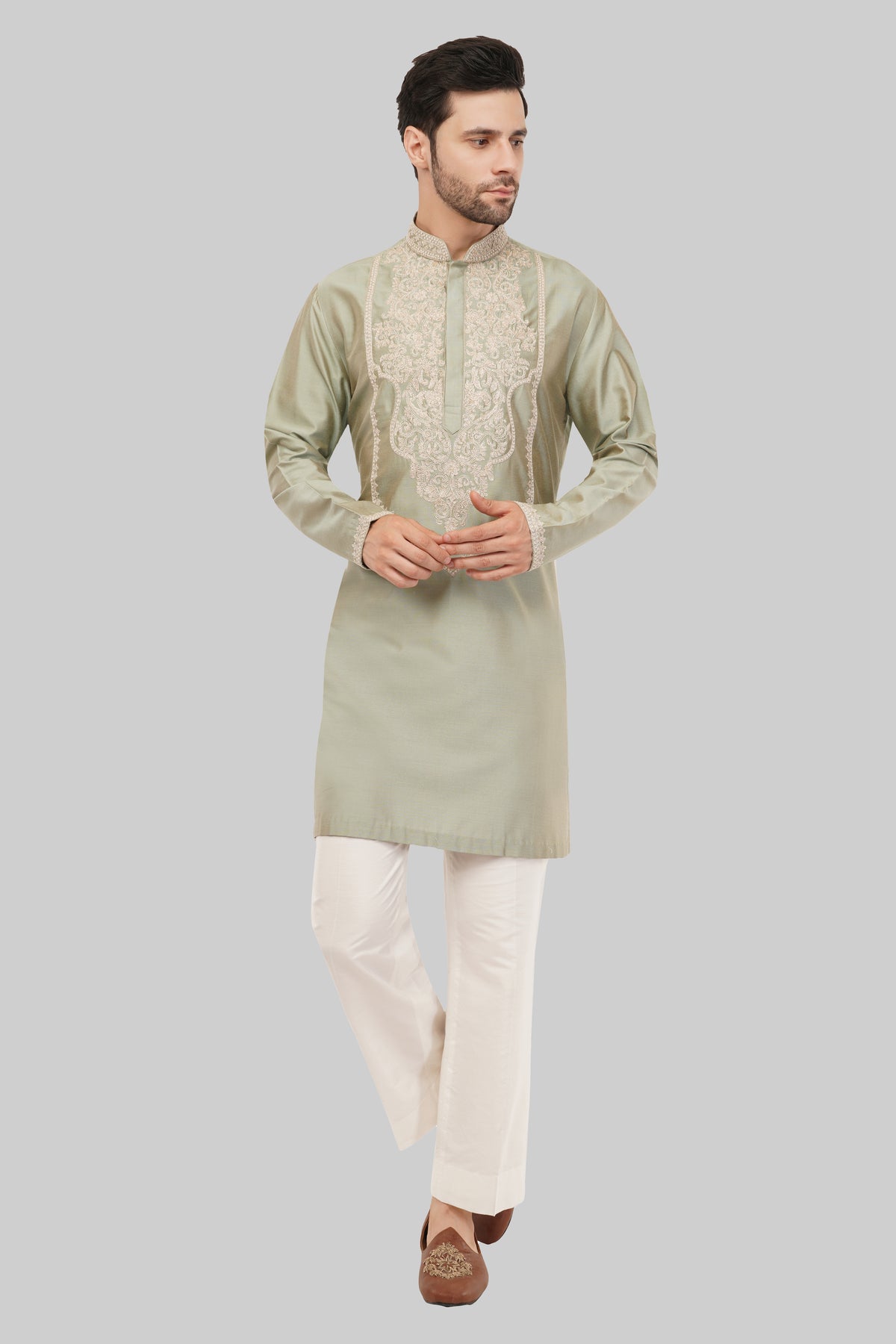 Stylish Pista Green Kurta for Men