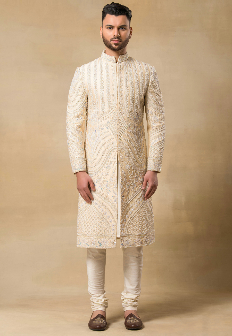 Cream Sherwani