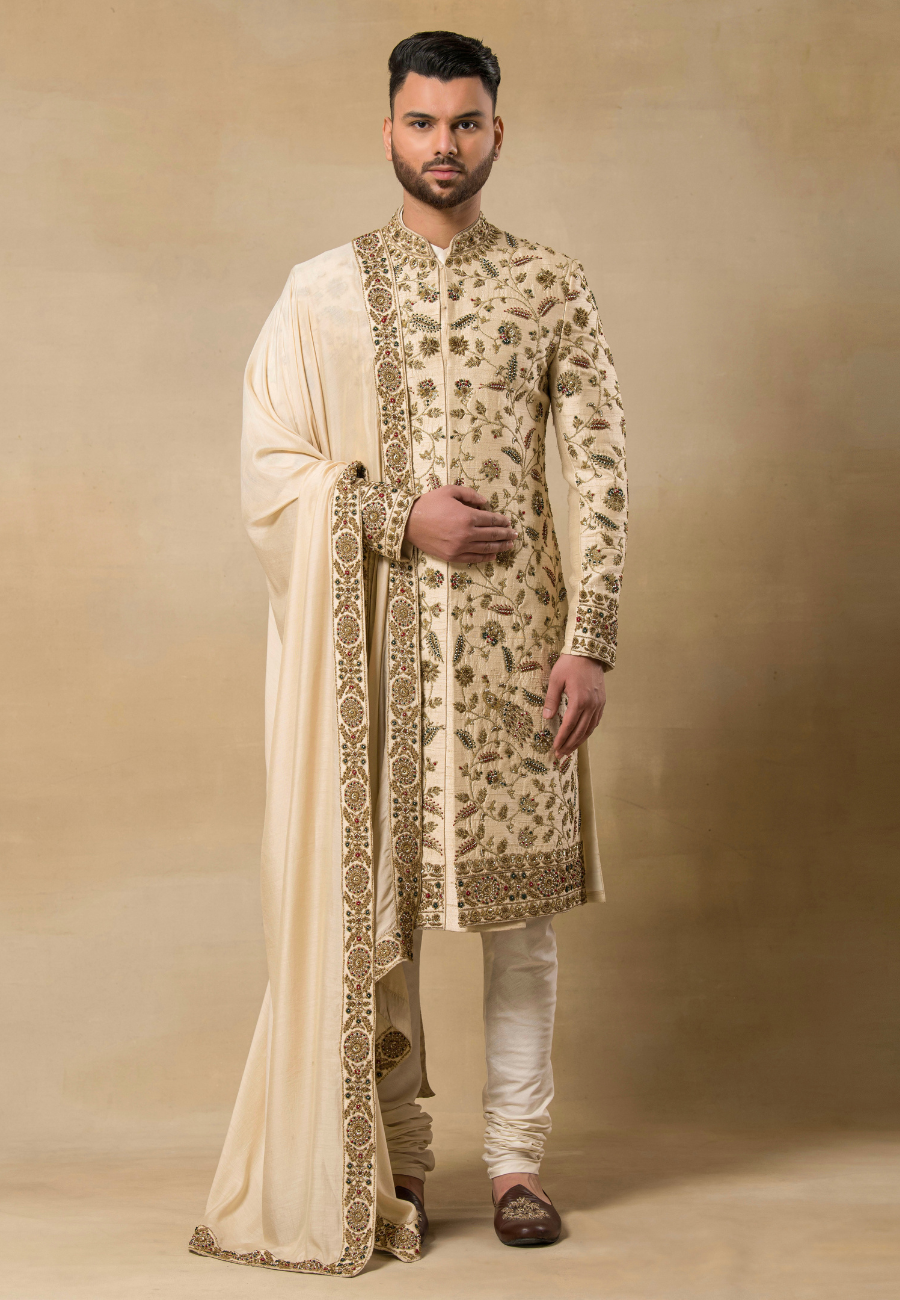 Cream Sherwani for Men