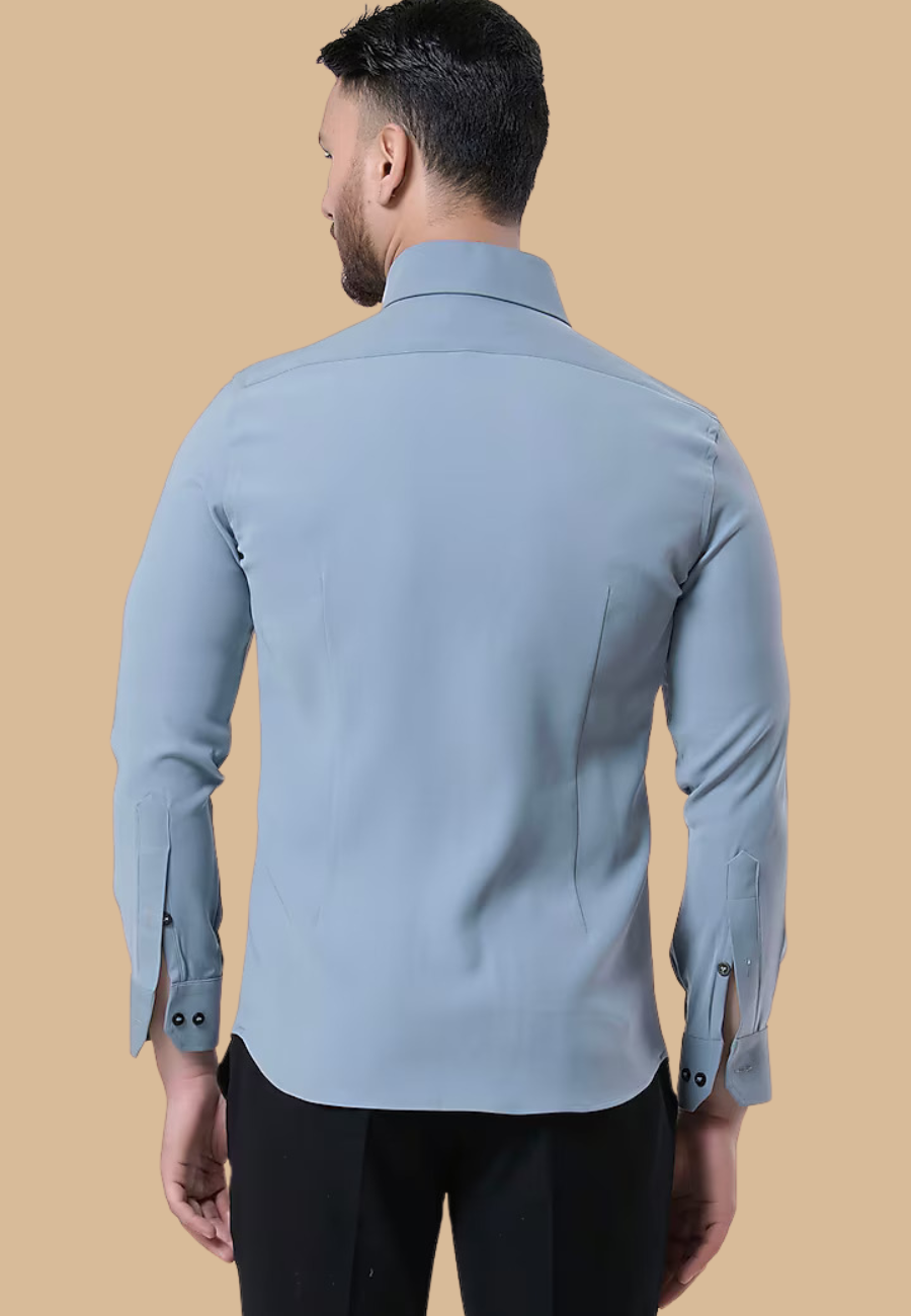 Grey Italian Crepe Shirt