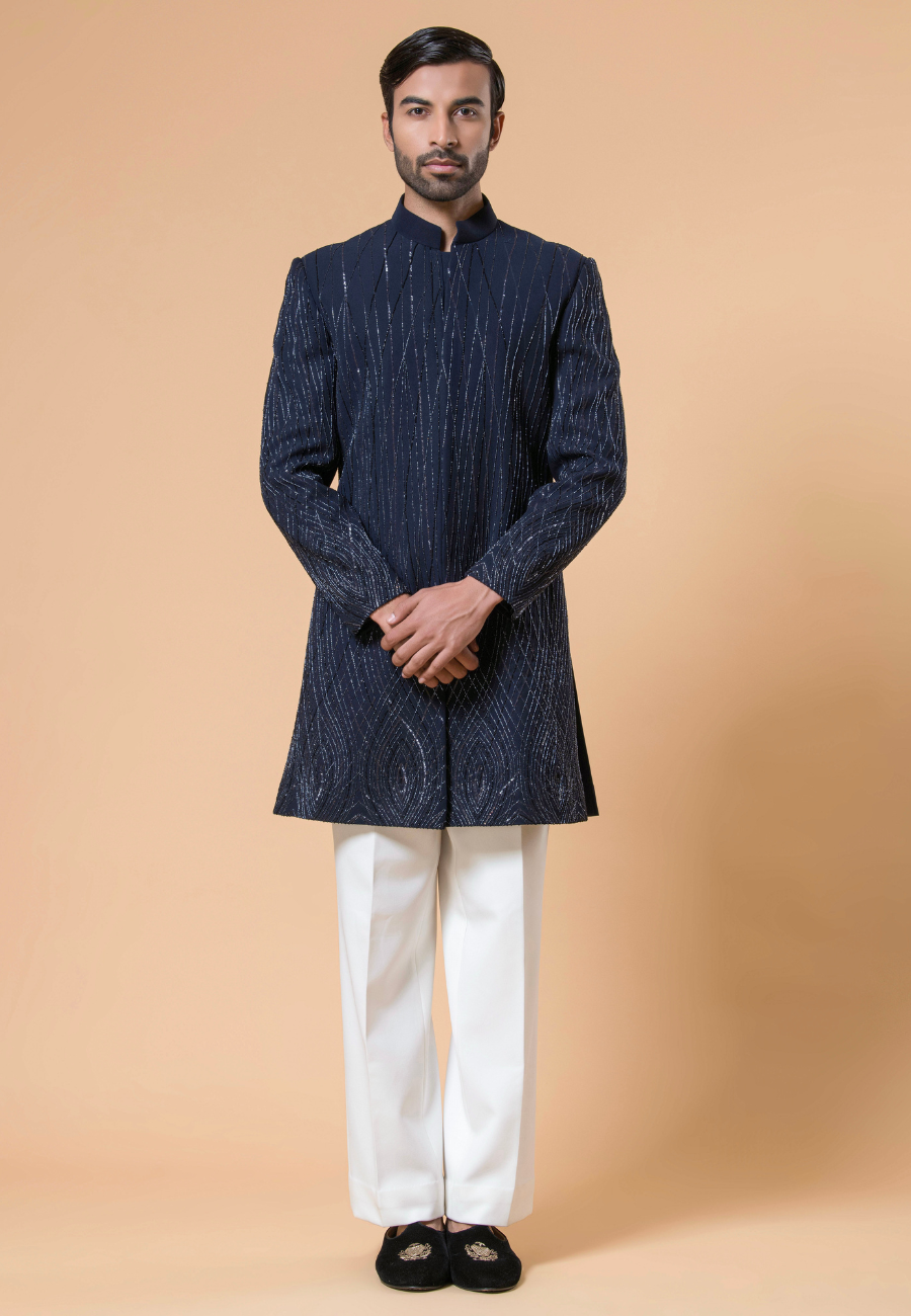 Navy Blue Indo Western Set