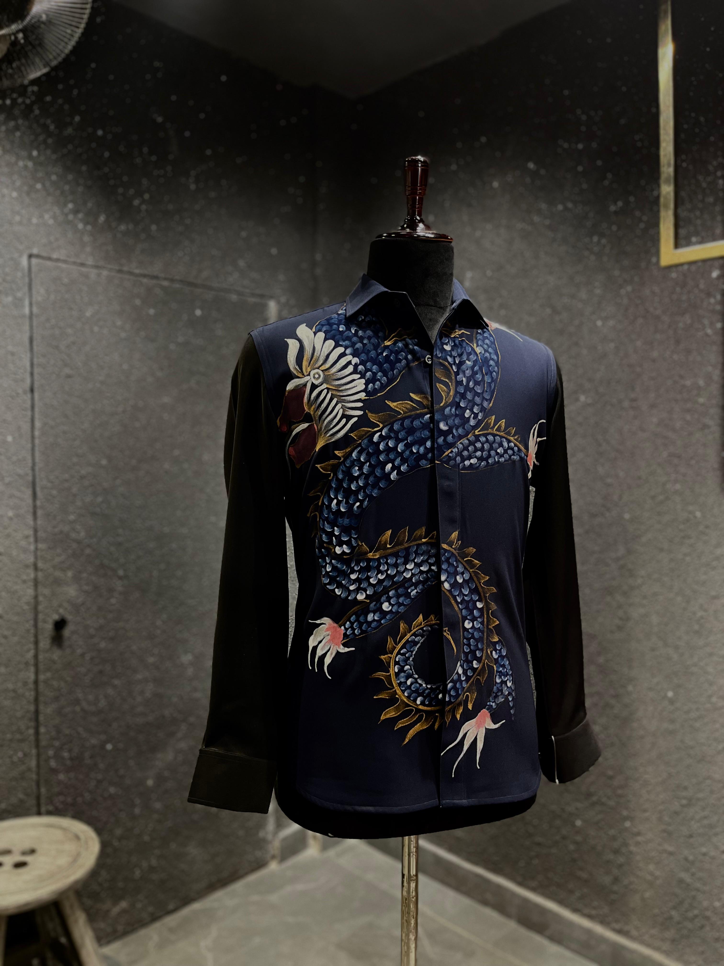 Dragon Hand Painted Shirt for Men