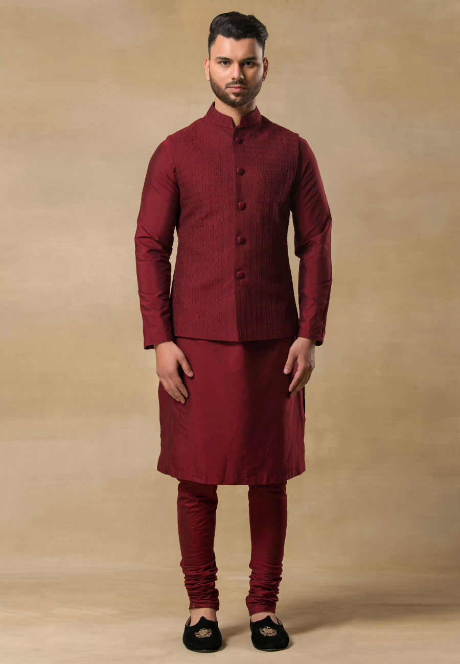 Wine Kurta Bundi set for Youngester 