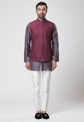 Wine Kurta Set for Men 