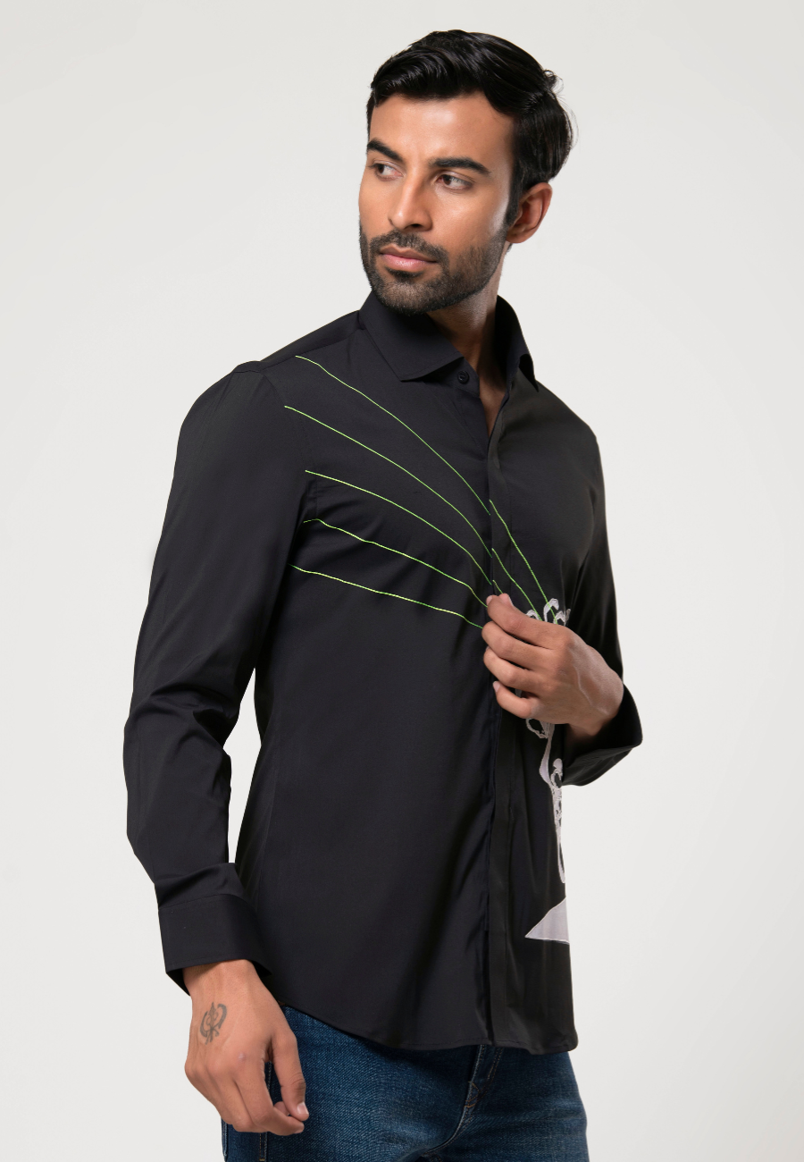 mens black cotton shirt